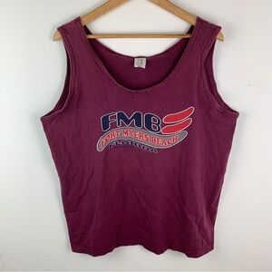 Vintage 1999 Fort Myers Beach Tank Top Single Stitch Purple Men’s Large USA